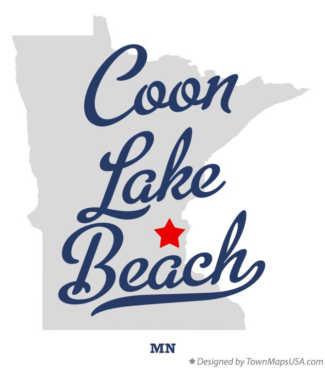 Map of Coon Lake Beach Minnesota MN