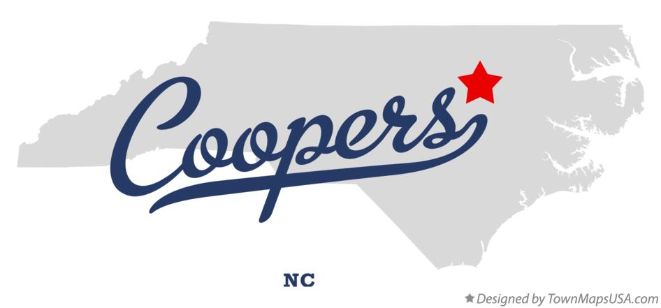 Map of Coopers North Carolina NC