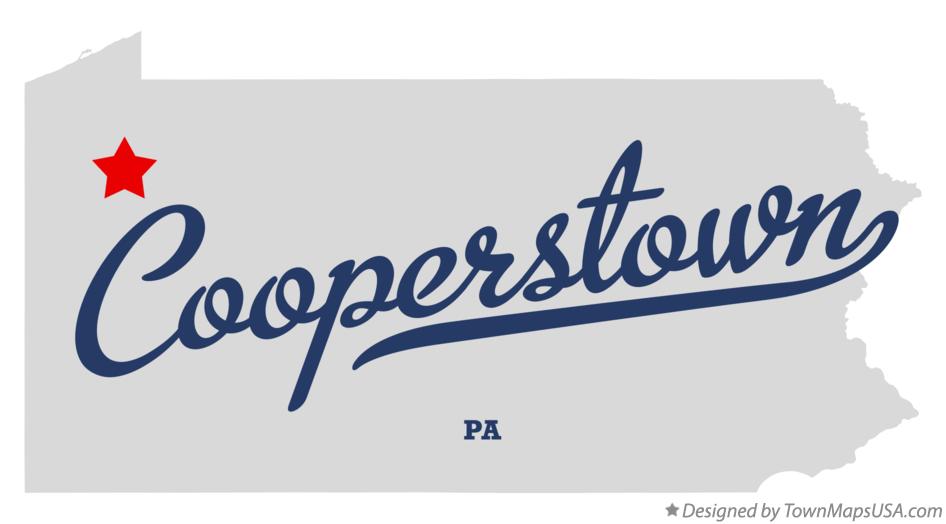 Map of Cooperstown Pennsylvania PA