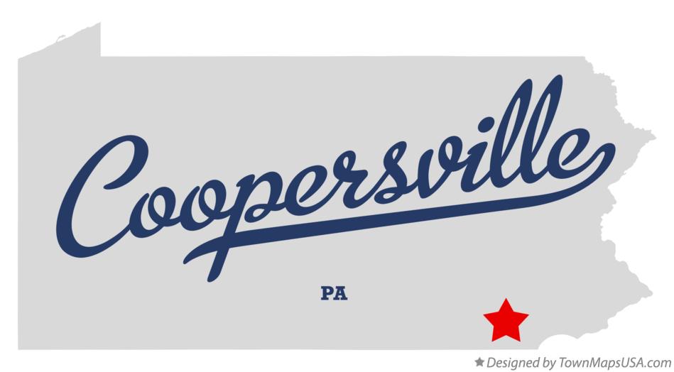 Map of Coopersville Pennsylvania PA
