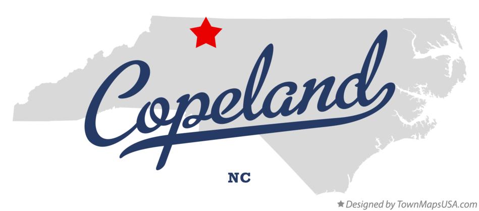 Map of Copeland North Carolina NC