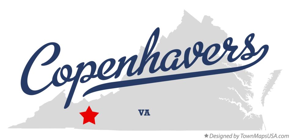 Map of Copenhavers Virginia VA