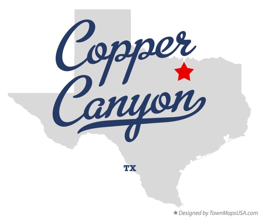 Map of Copper Canyon Texas TX