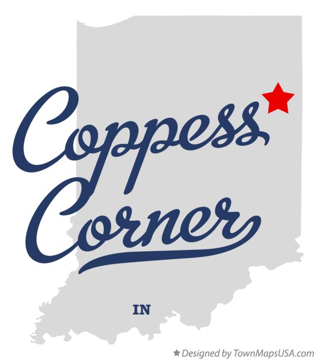 Map of Coppess Corner Indiana IN