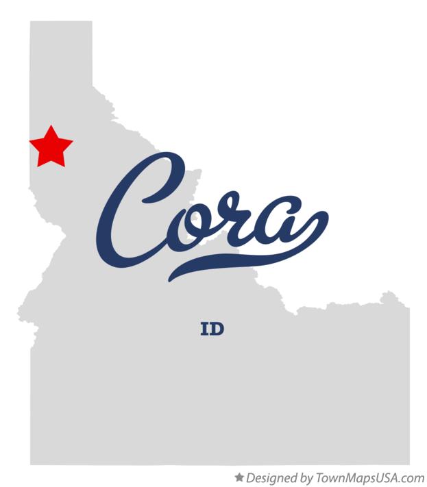 Map of Cora Idaho ID