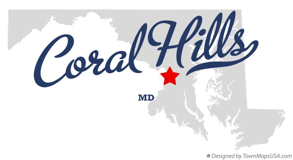 Map of Coral Hills Maryland MD