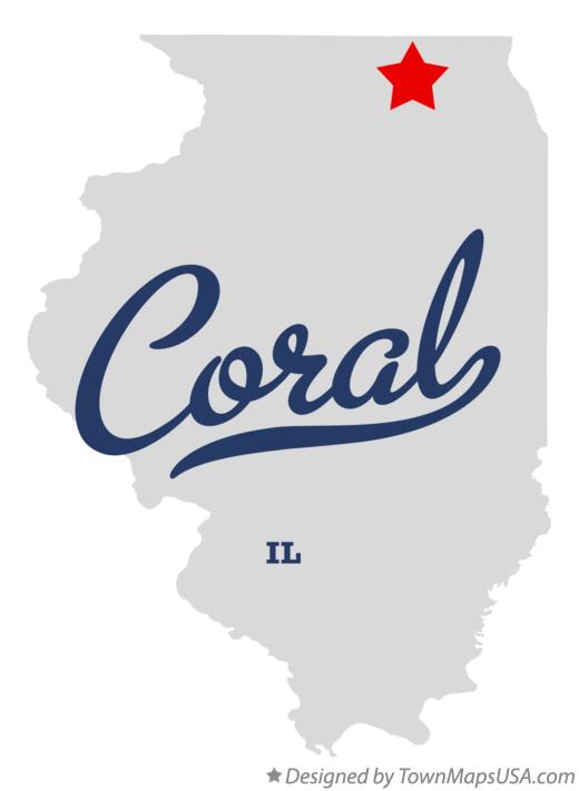 Map of Coral Illinois IL