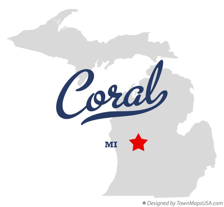 Map of Coral Michigan MI