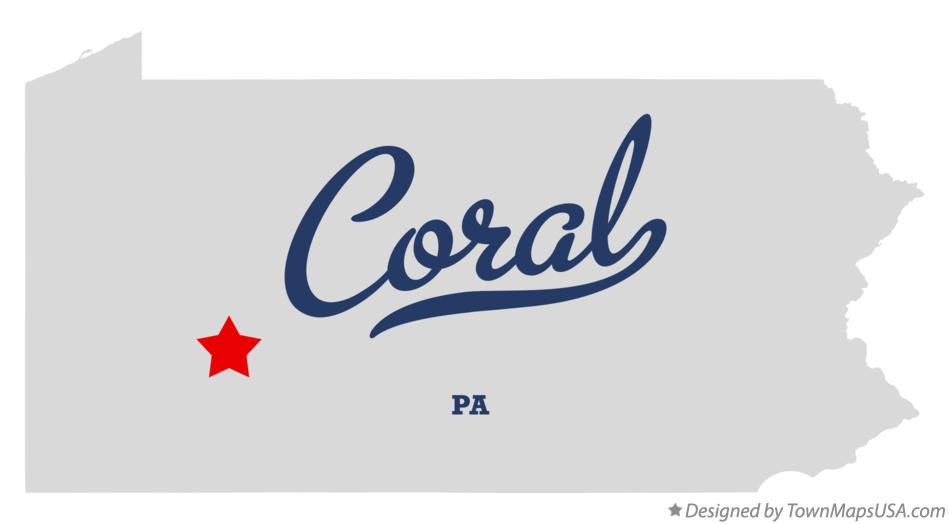 Map of Coral Pennsylvania PA