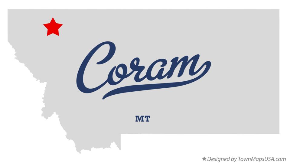 Map of Coram Montana MT
