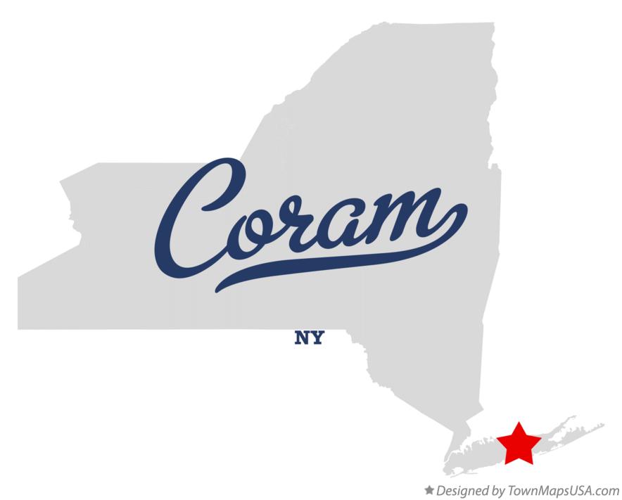 Map of Coram New York NY