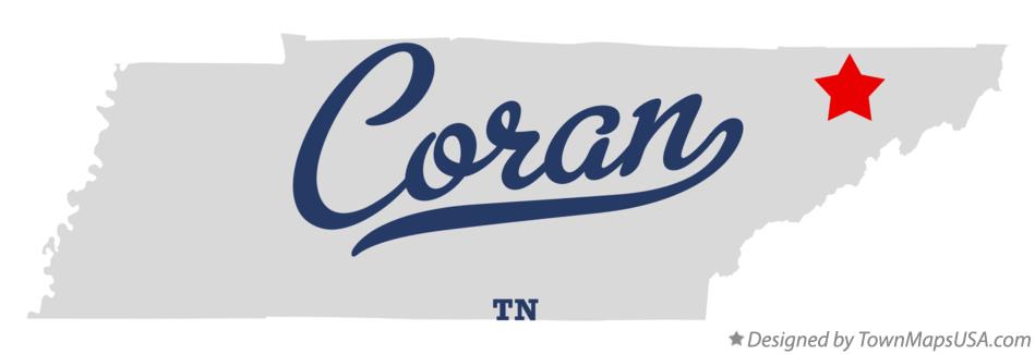 Map of Coran Tennessee TN