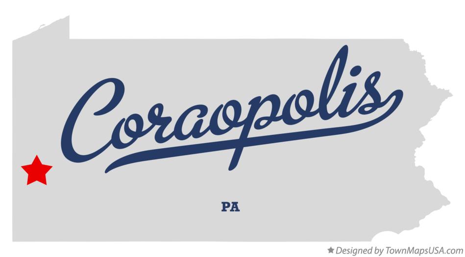 Map of Coraopolis Pennsylvania PA