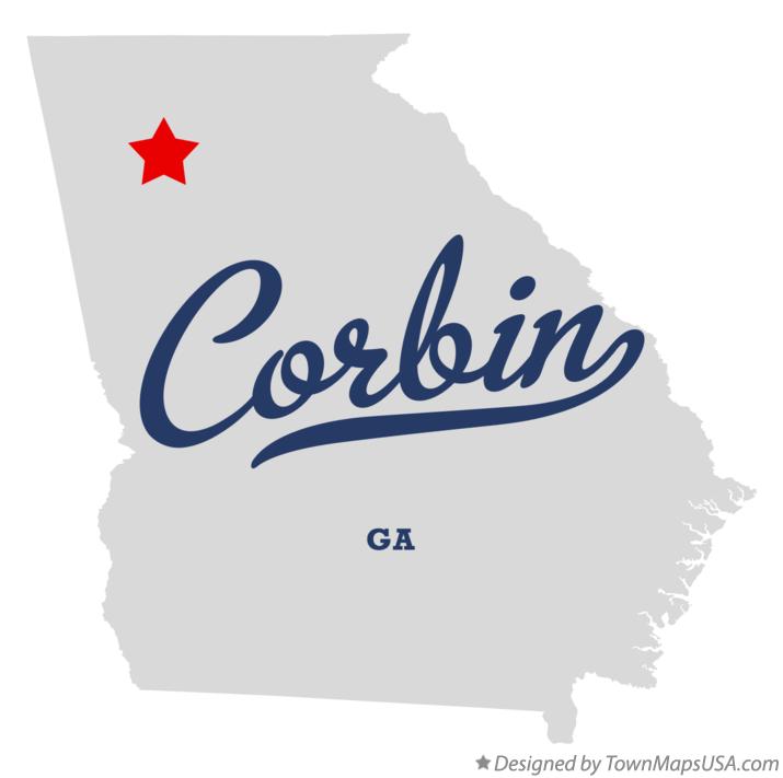 Map of Corbin Georgia GA