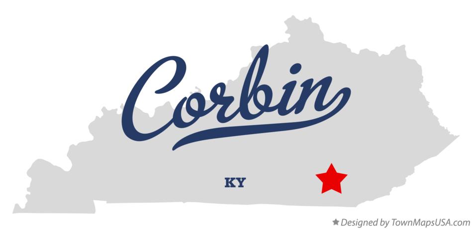 Map of Corbin Kentucky KY