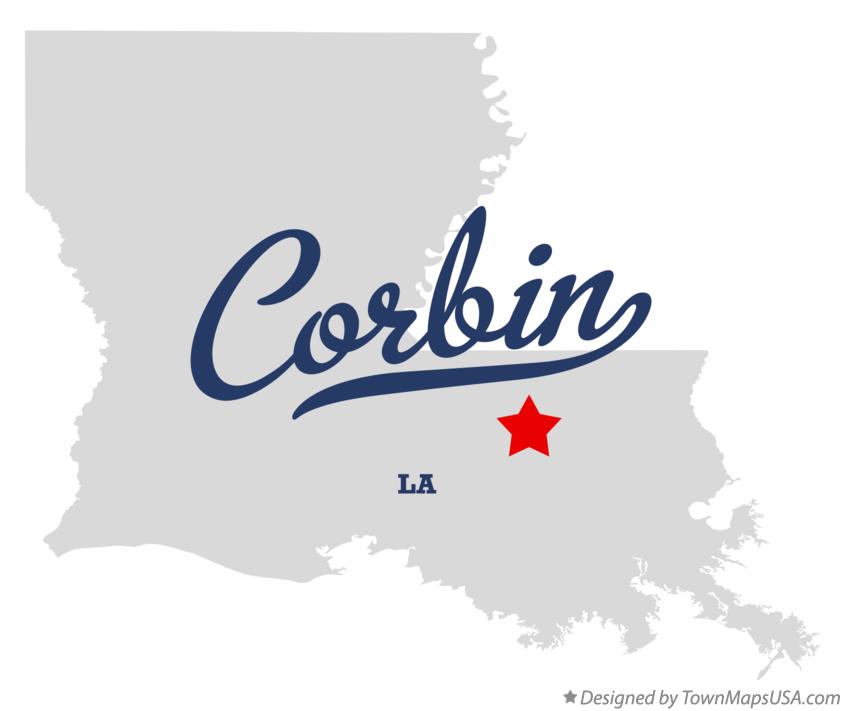 Map of Corbin Louisiana LA