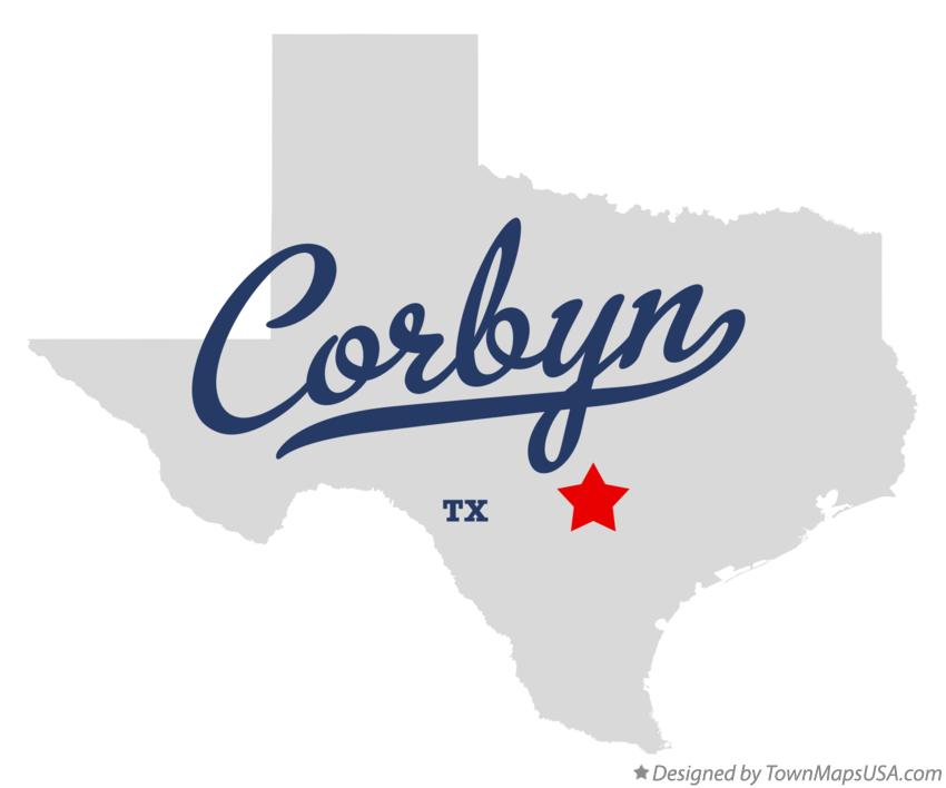 Map of Corbyn Texas TX