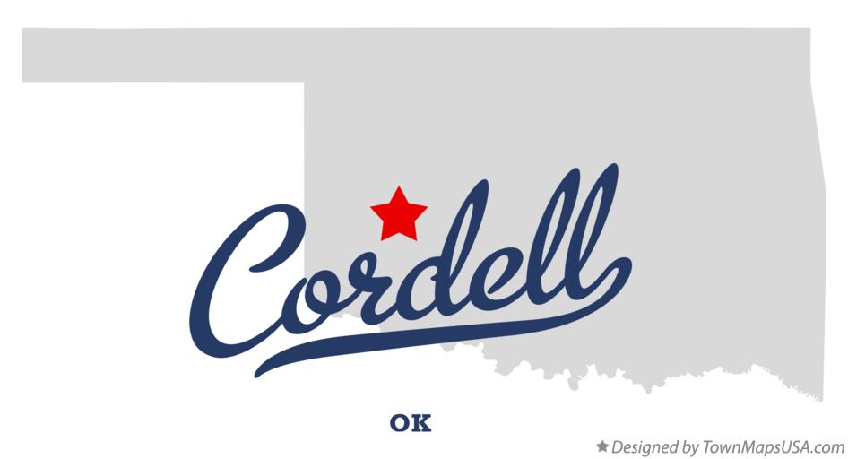 Map of Cordell Oklahoma OK