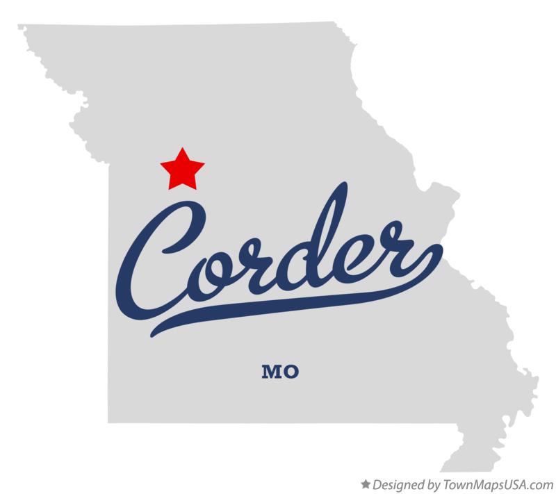 Map of Corder Missouri MO