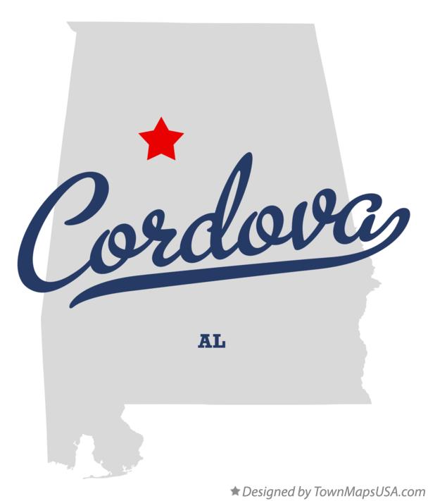 Map of Cordova Alabama AL