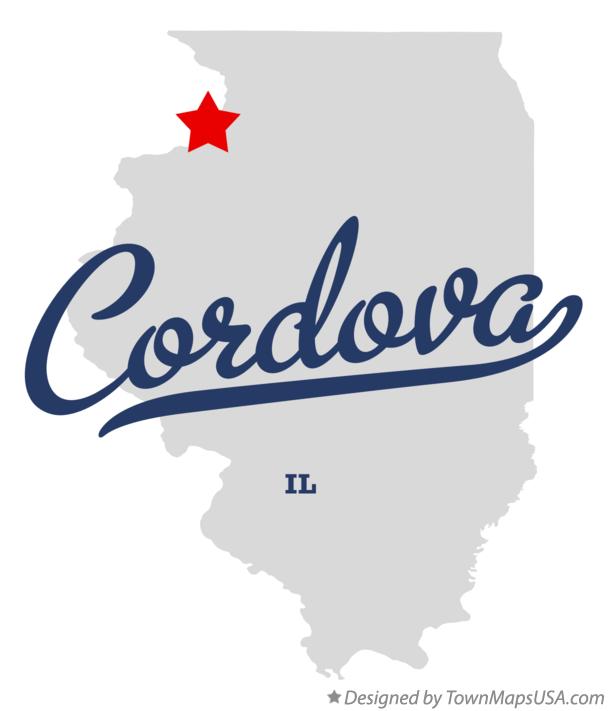 Map of Cordova Illinois IL