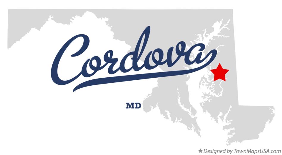 Map of Cordova Maryland MD