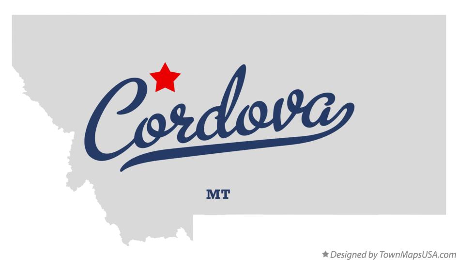 Map of Cordova Montana MT