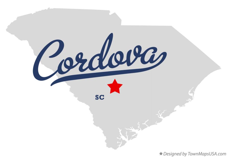 Map of Cordova South Carolina SC