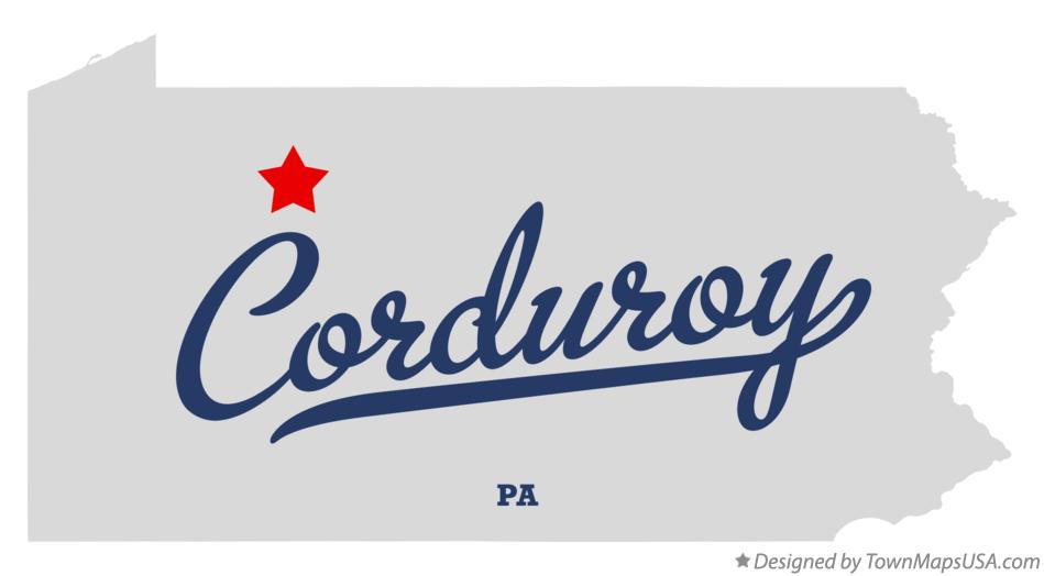 Map of Corduroy Pennsylvania PA