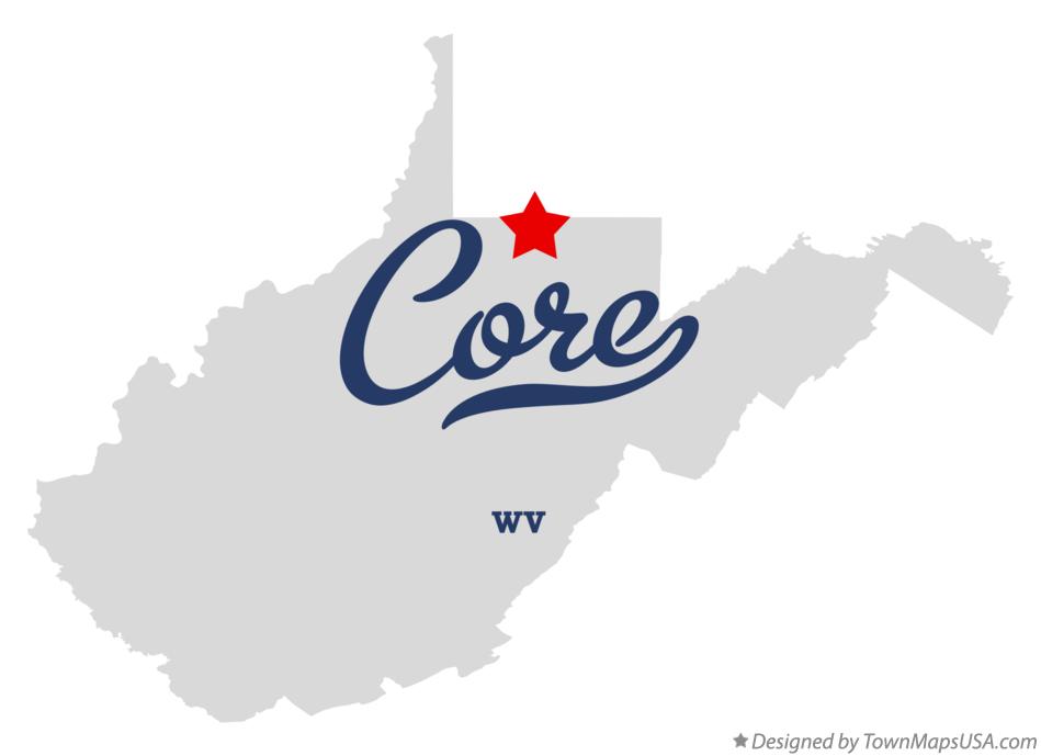 Map of Core West Virginia WV