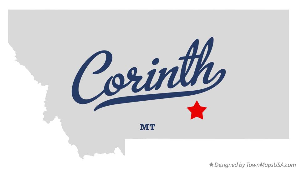 Map of Corinth Montana MT