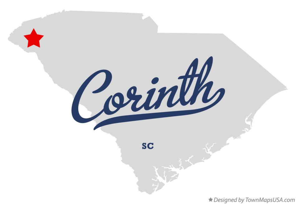 Map of Corinth South Carolina SC