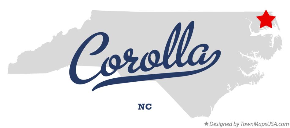 Map of Corolla North Carolina NC