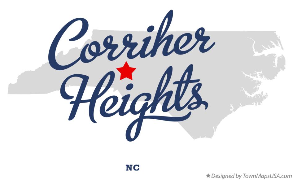 Map of Corriher Heights North Carolina NC