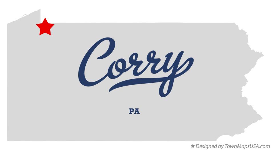 Map of Corry Pennsylvania PA