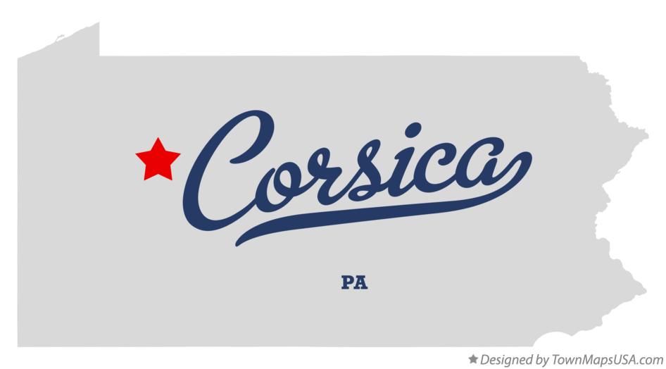 Map of Corsica Pennsylvania PA