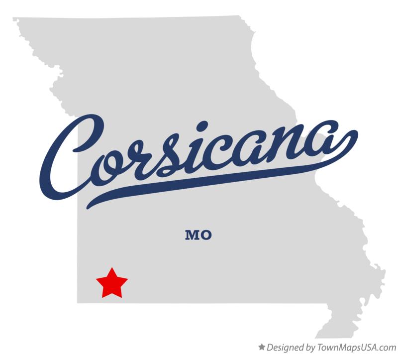 Map of Corsicana Missouri MO