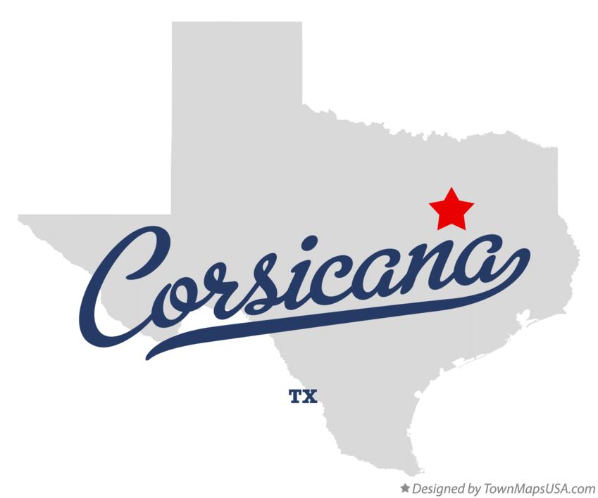 Map of Corsicana Texas TX