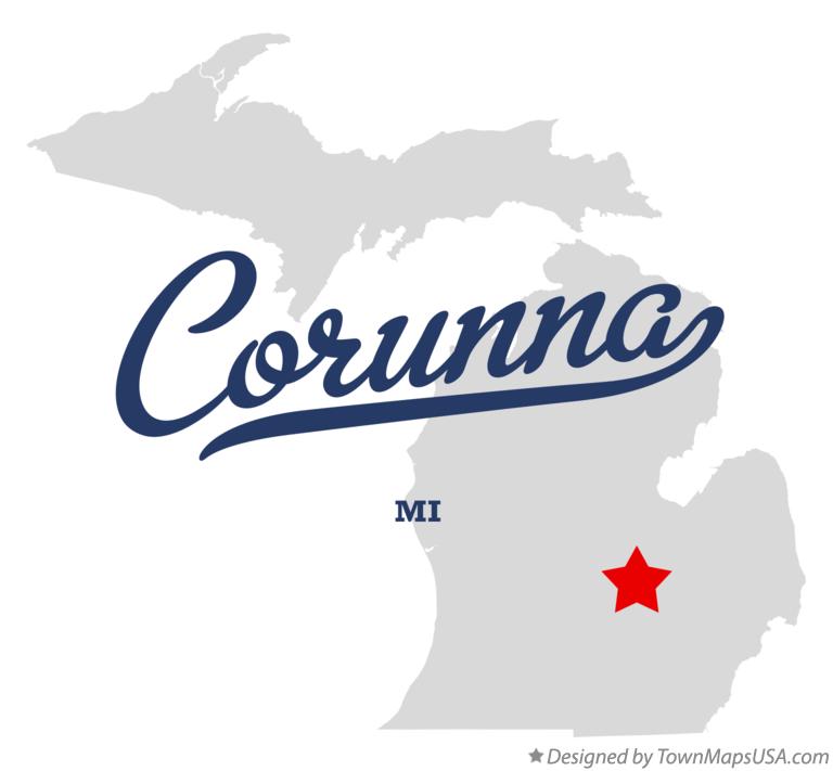 Map of Corunna Michigan MI