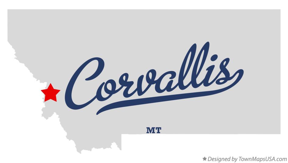 Map of Corvallis Montana MT