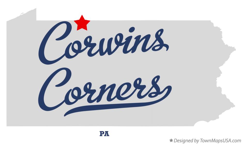 Map of Corwins Corners Pennsylvania PA