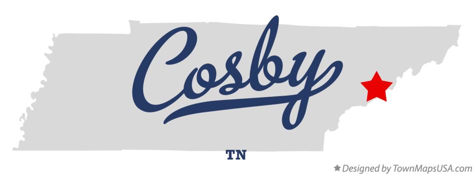 Map of Cosby Tennessee TN