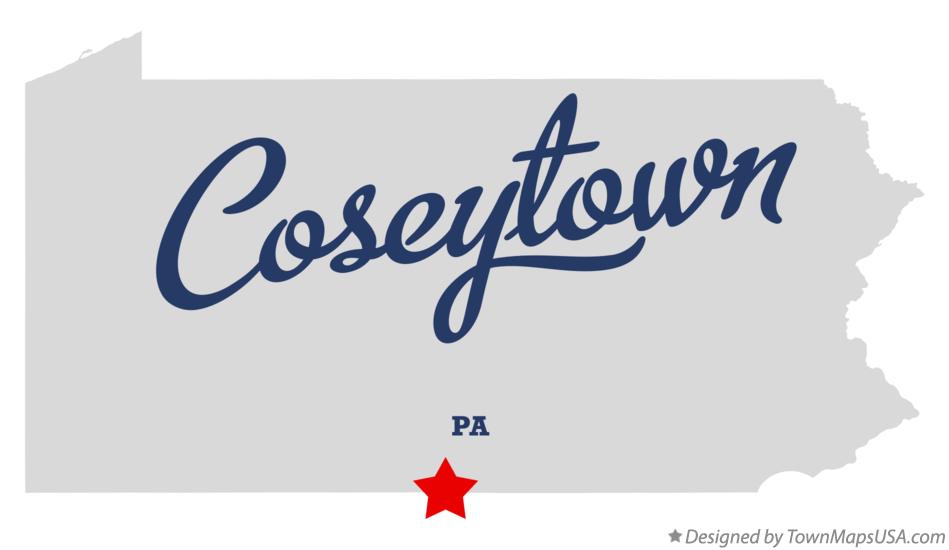 Map of Coseytown Pennsylvania PA