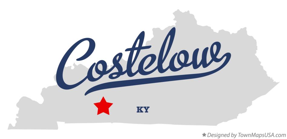 Map of Costelow Kentucky KY