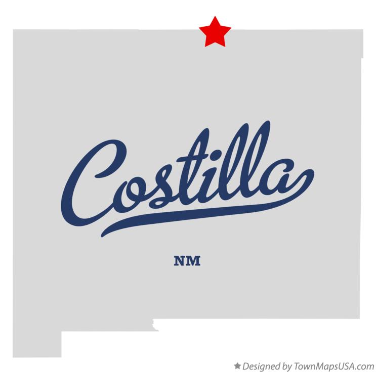 Map of Costilla New Mexico NM