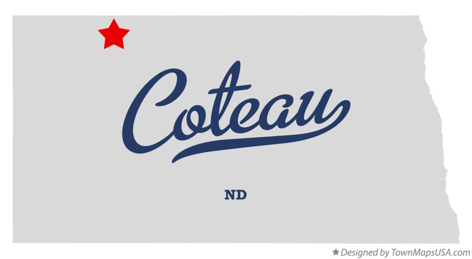 Map of Coteau North Dakota ND