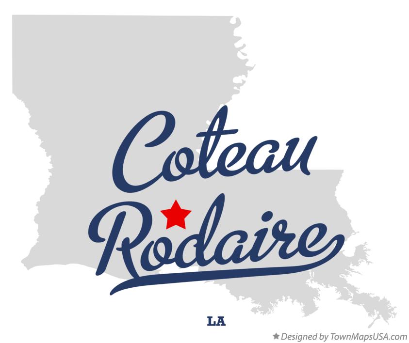 Map of Coteau Rodaire Louisiana LA