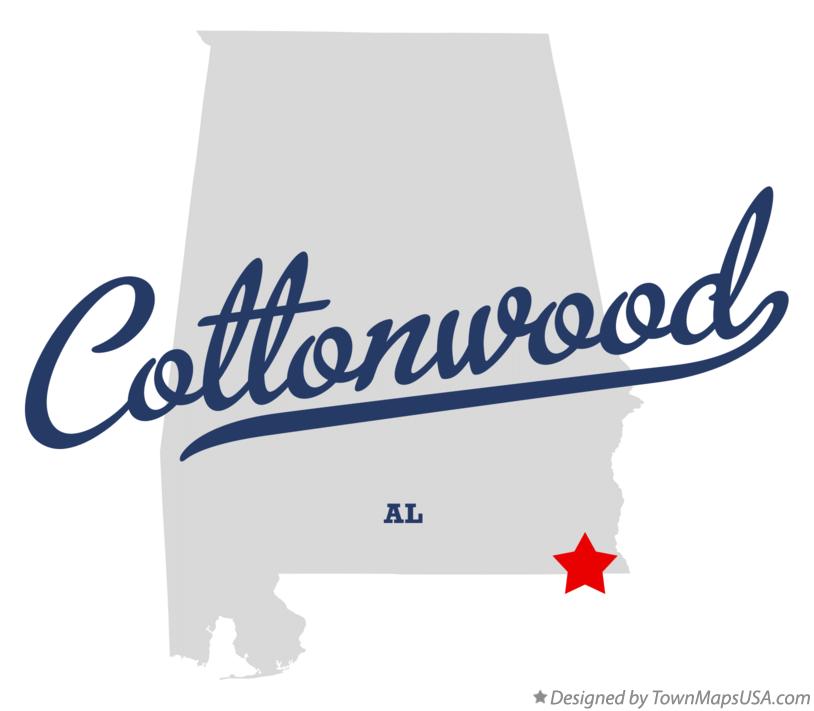 Map of Cottonwood Alabama AL