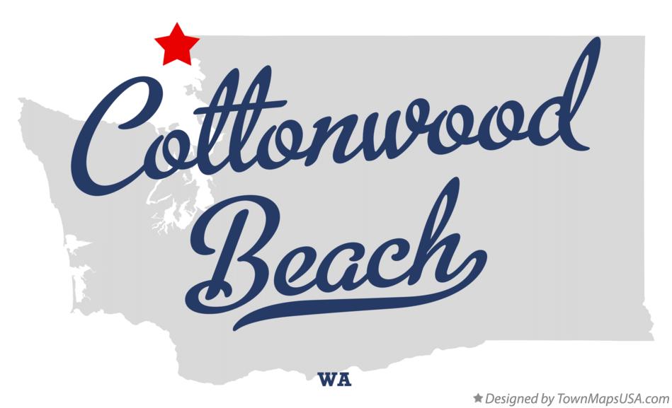 Map of Cottonwood Beach Washington WA