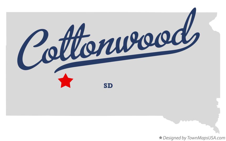 Map of Cottonwood South Dakota SD